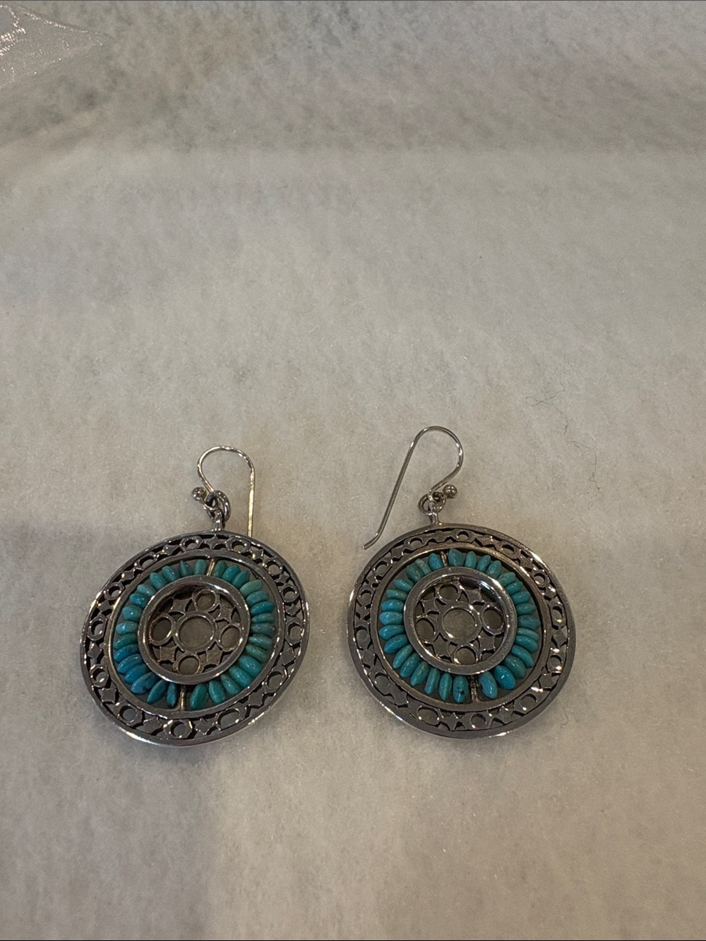 Turquoise Bead Sterling Silver Earrings